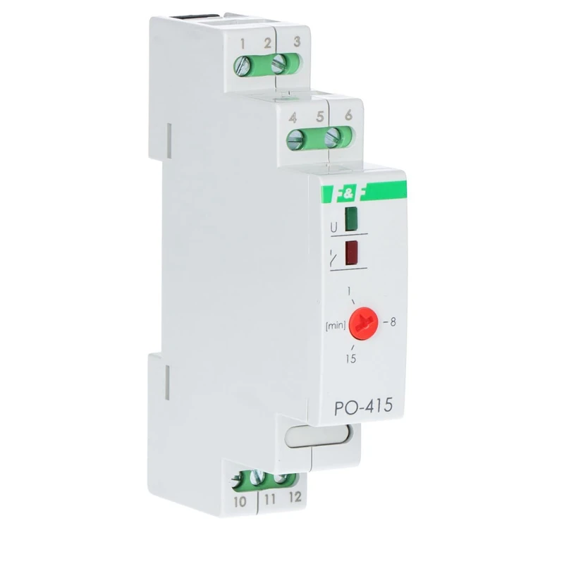 Time Relay 1P 10A 1-15min 230V AC Delayed Waste PO-415 230V f&f 5908312595458