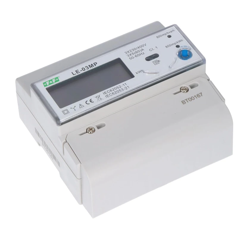 3 Phase Electricity Meter 60A 230/400V RS-485 MODBUS LCD Display LE-03MP f&f 5908312597216