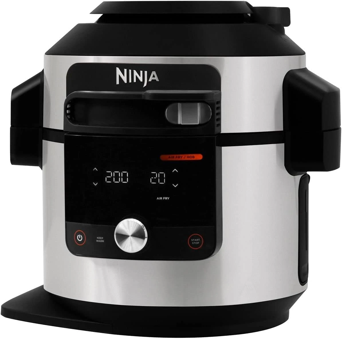 Ninja Foodi MAX Air Fryer Multicooker, Smart Lid, 14 Cooking Functions in 1, 7.5L, Pressure Cooking, Air Frying, Slow Cooking, Grill and More, Digital Probe, Stainless Steel, OL750EU