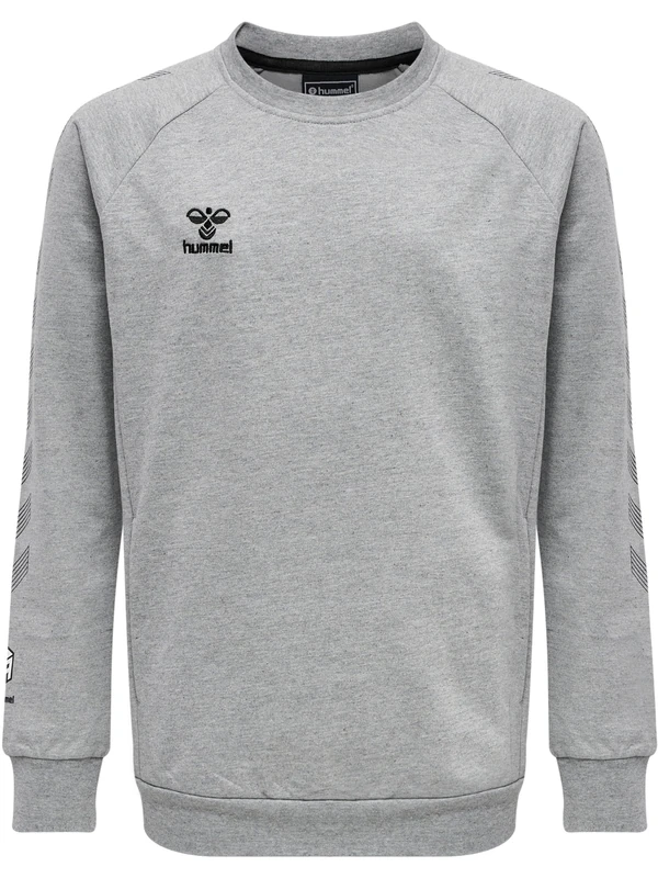 hummel Unisex Children's Hmlmove Grid Cotton Sweatshirt Kids Sweatshirt Grey Melange