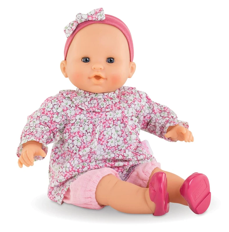 Corolle Mon Grand Poupon Louise, Soft Body Doll, Sleeping Eyes, Can Sit and Thumb Sucking, Vanilla Fragrance, 36 cm, from 2 Years, 130310, Pink