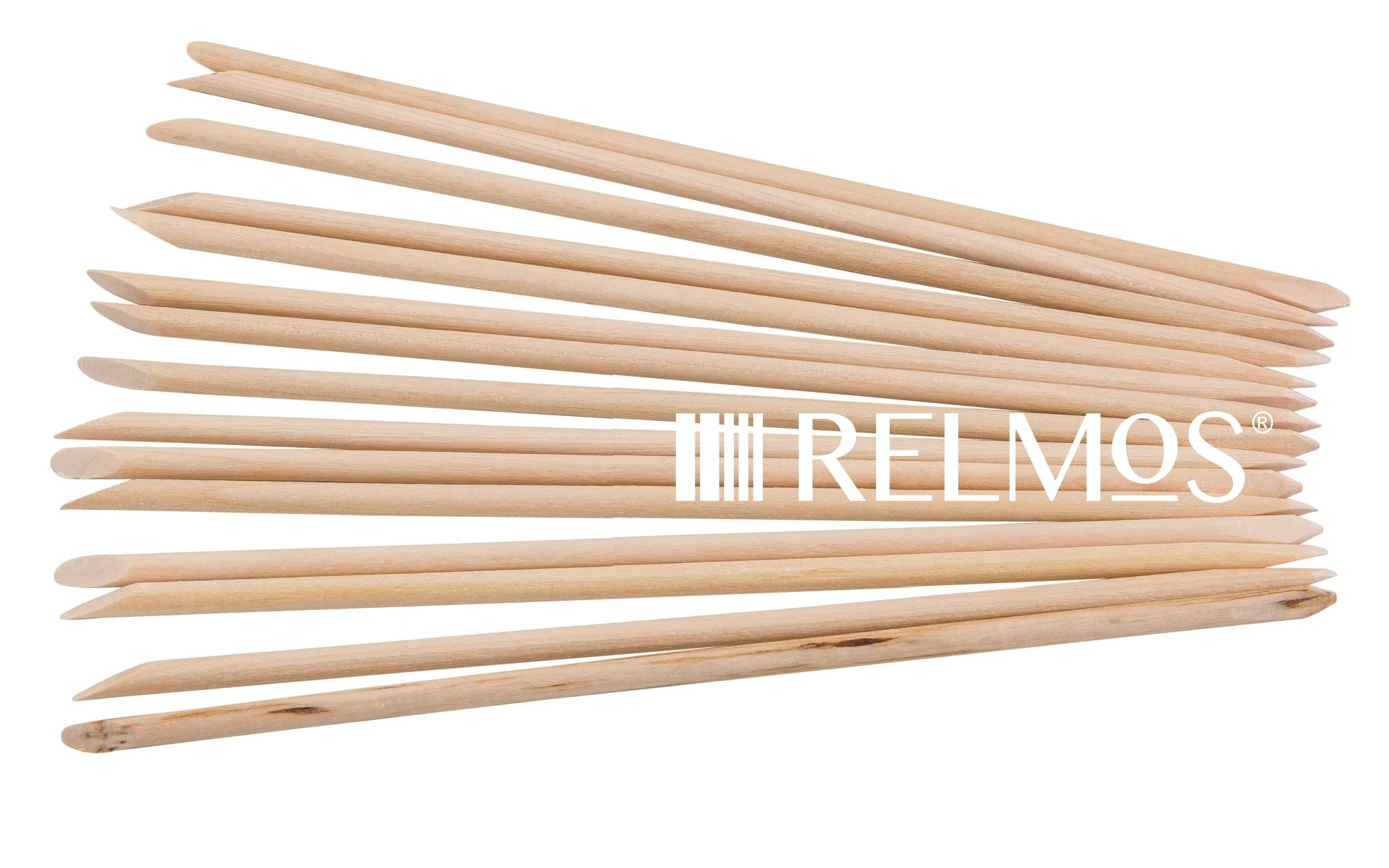 RELMoS Manicure Cuticle Pedicure Orange Wooden Wood Sticks Nail Art Tools Double Dual Ended 100 pcs