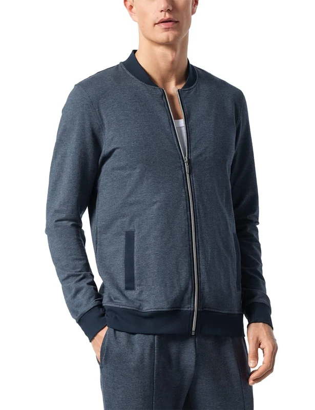 Schiesser Men's Jacket Pajama Top, Dark Blue According to, 20.5