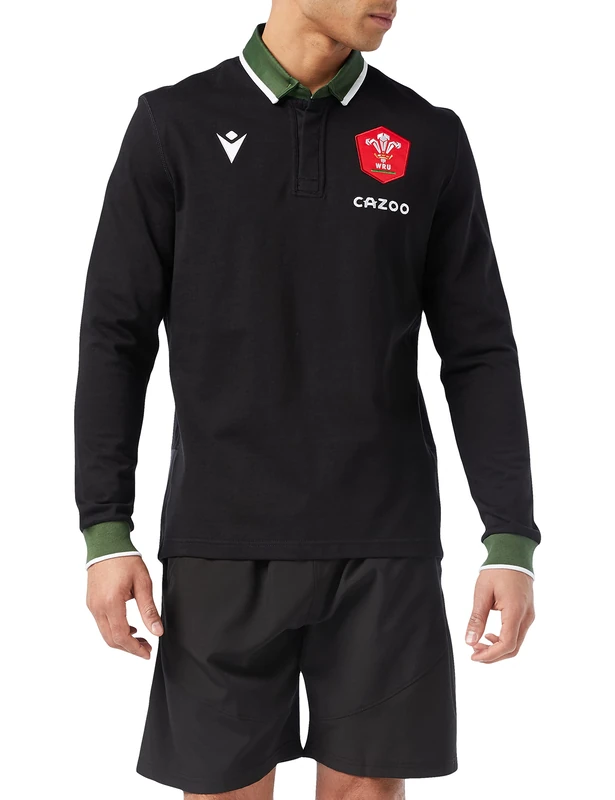Macron welsh rugby 2021/22 long sleeve away cotton replica shirt