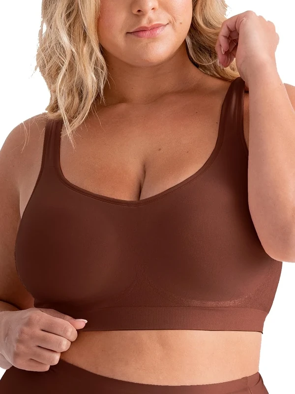 SHAPERMINT Wireless Bras for Women, Non Wired Bras, Chocolate