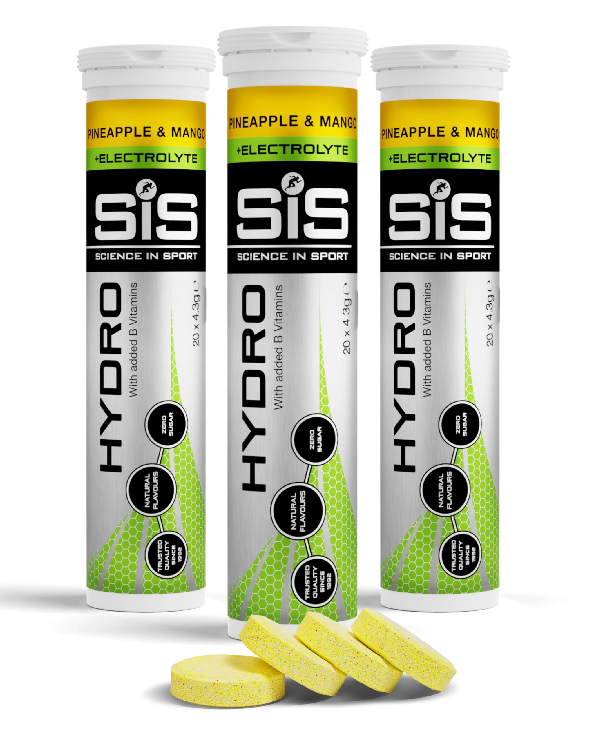 Science in Sport Hydro Electrolyte Tablets 60 pcs. Pineapple & Mango – Vegan & Gluten-Free, Ideal to Promote Hydration and Maintain Electrolytes Balance (Packaging May Vary)