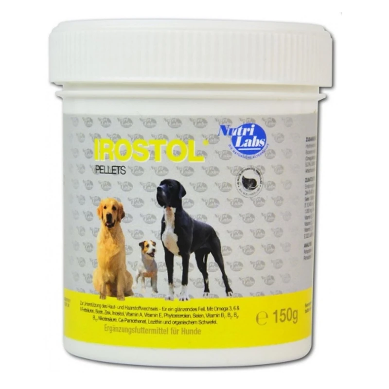 NutriLabs Irostol® Pellets for Dogs 500 g - Dog Dietary Supplement with MSM, Biotin & Omega Fatty Acids - Important Dog Vitamins & Dog Minerals - Dog Supplementary Food