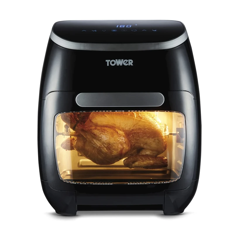 Tower T17039 Xpress Pro Air Fryer, 5 in 1 Digital Mini Electric Oven, Oil Free Fryer, 60 Minute Timer, 11L, 2000W, Black