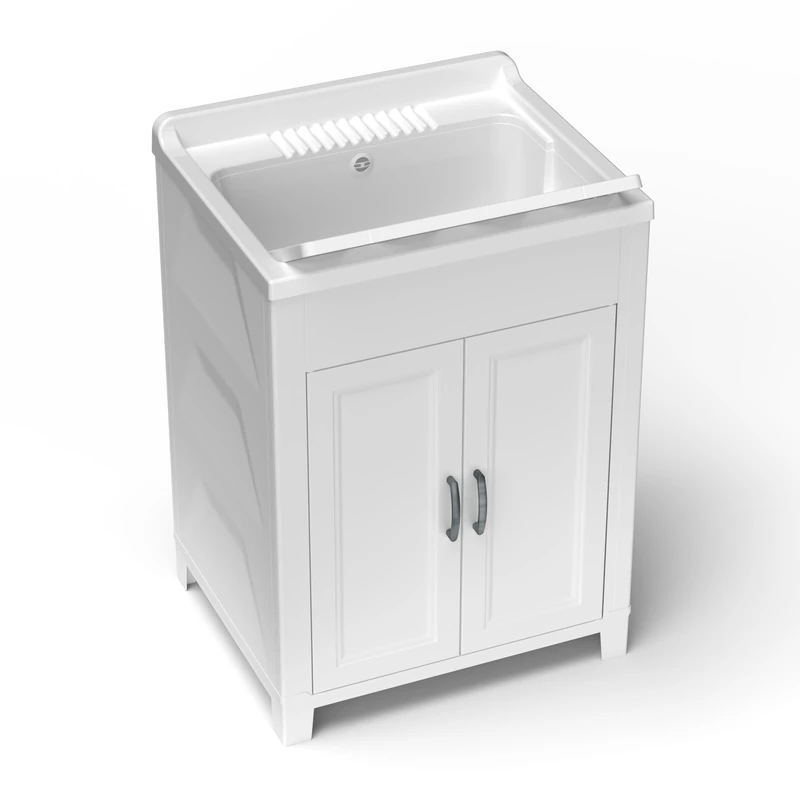 Adventa Resin Wash Basin for Indoor/Outdoor, 60 x 50 x 85 cm, White, M