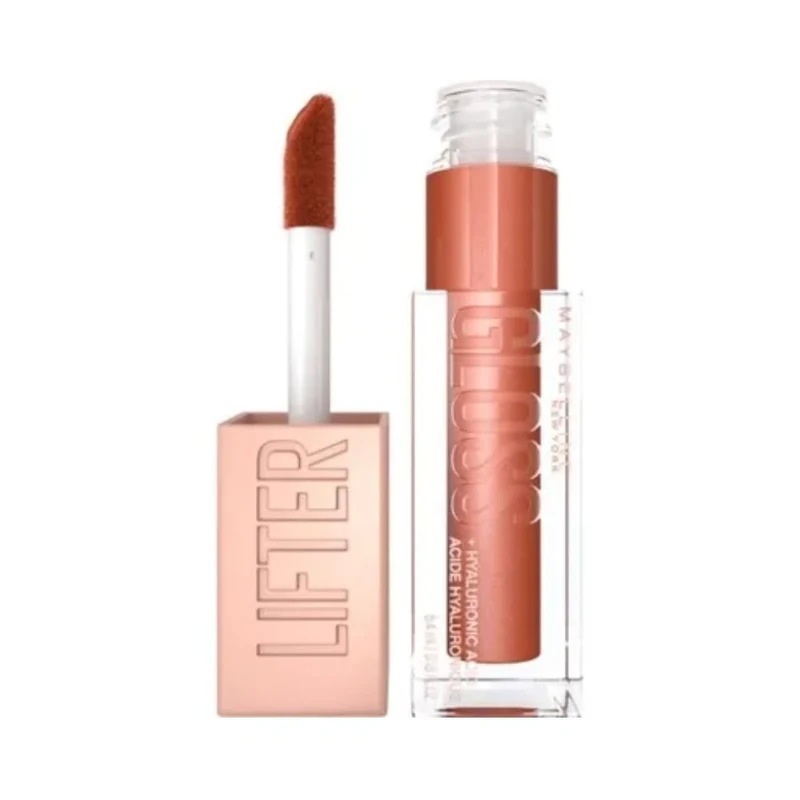 Maybelline Lifter Gloss Bronzed Lip Gloss, Lasting Hydration Formula With Hyaluronic Acid, Non Sticky, 017 Copper