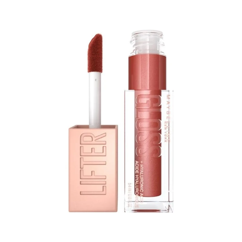 Maybelline Lifter Gloss Bronzed Lip Gloss, Lasting Hydration Formula With Hyaluronic Acid, Non Sticky, 016 Rust