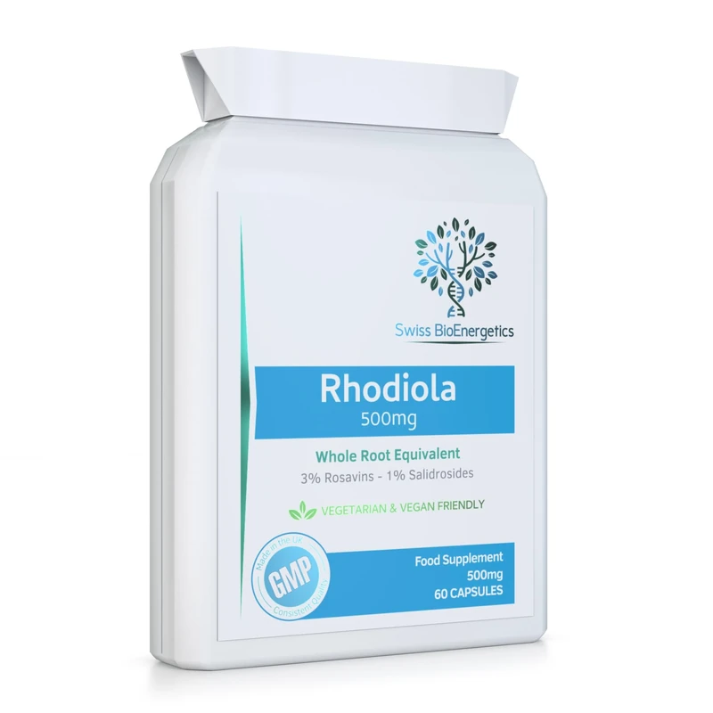 Rhodiola 500mg (3% Rosavins - 1% Salidrosides) Whole Root Equivalent – 60 Capsules - Suitable for Vegetarians and Vegans