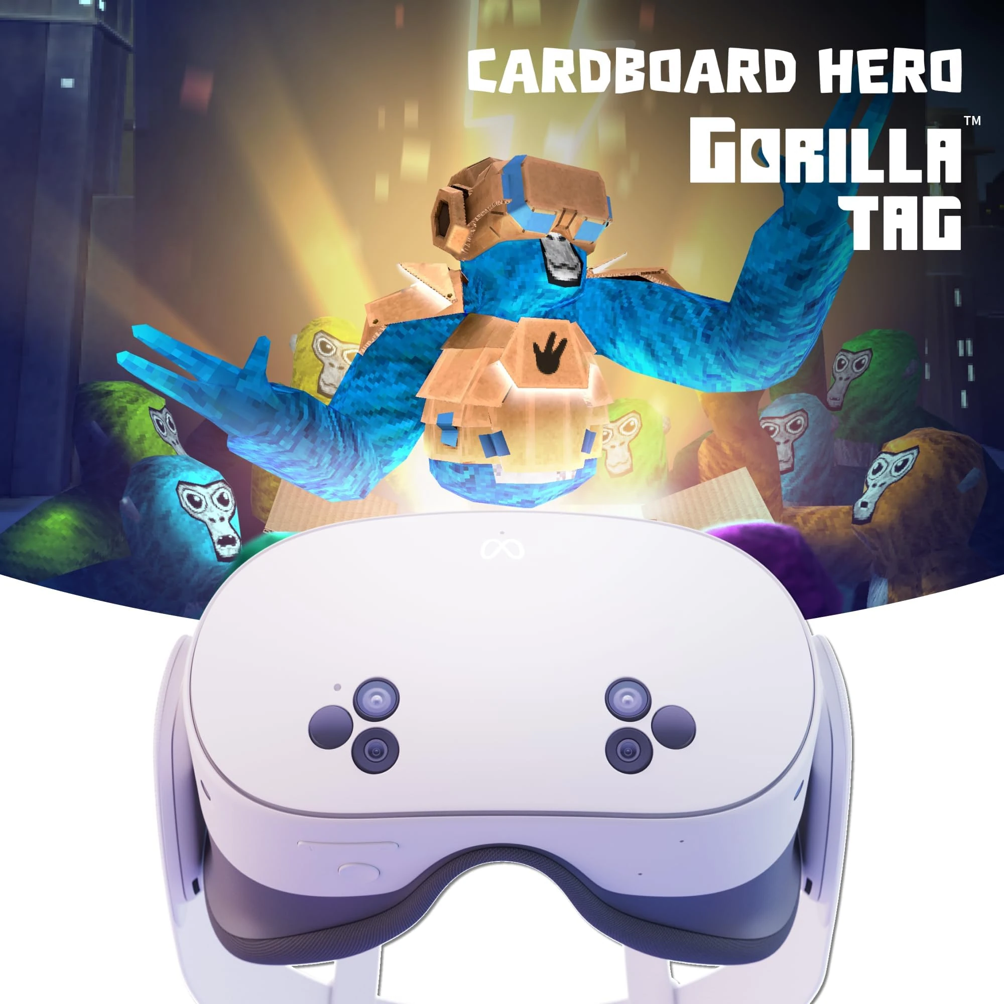 Meta Quest 3S 128 GB – Dive into mixed reality – Gorilla Tag Cardboard Hero Bundle – Amazon Exclusive