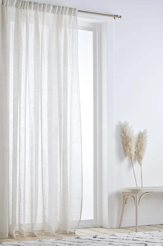 JOTEX Ellen Multifunctional Curtain - Linen Curtain Extra Wide 100% Linen (Pack of 1) - Linen Beige, 300 cm