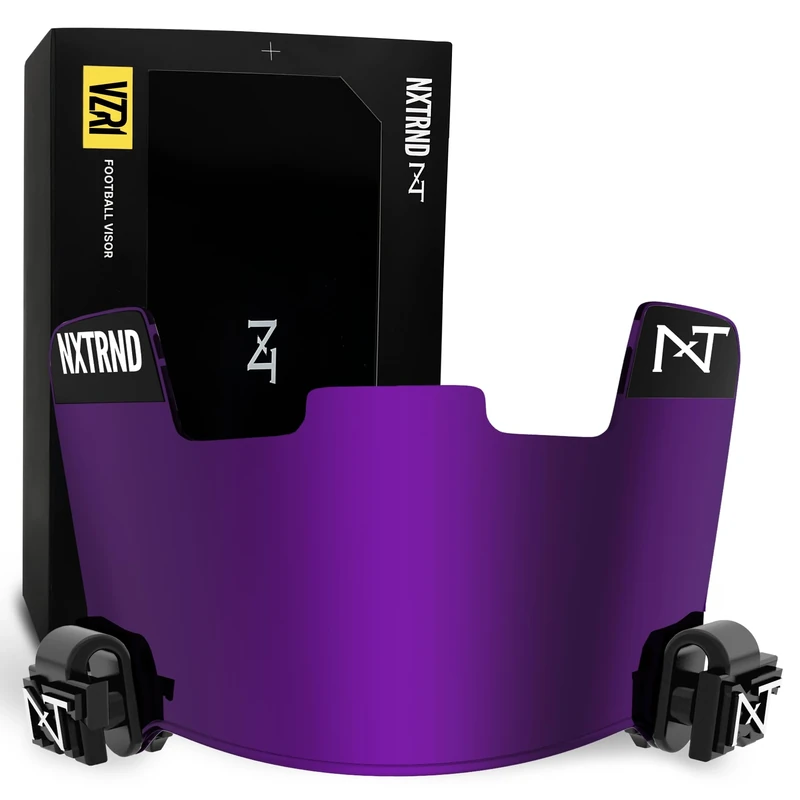 Nxtrnd VZR1 Football Visor, Flat Lens Technology, Fits Adult & Youth Football Helmets (Purple)