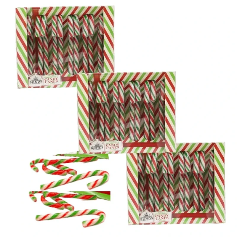 Candy Canes (3 x 12 Pack) - Christmas Tree Decorations - Peppermint Flavoured Candy Cane sweets Gift - Stocking Filler for Kids