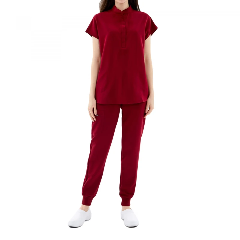 MISEMIYA Women's Sanitary Uniforms Mz-0051 Nuring Tunic, Burgundy, XS