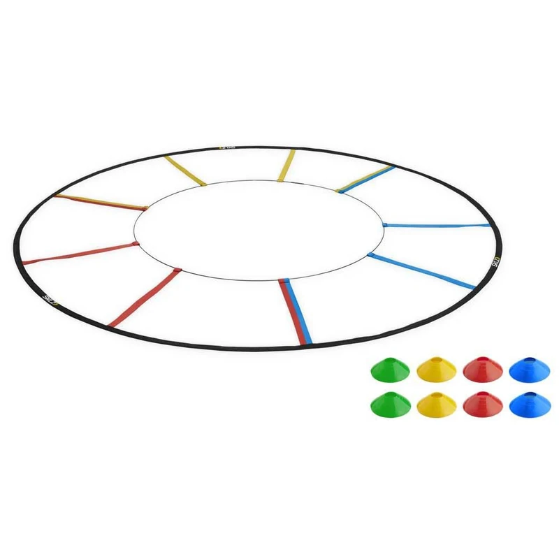 SKLZ Reactive Agility Ladder with Cones, Enhance Speed, Agility, and Reaction Time, Portable Training Equipment for All Sports, Includes 8 Colourful Cones -Ideal for Athletes, Coaches and Teams