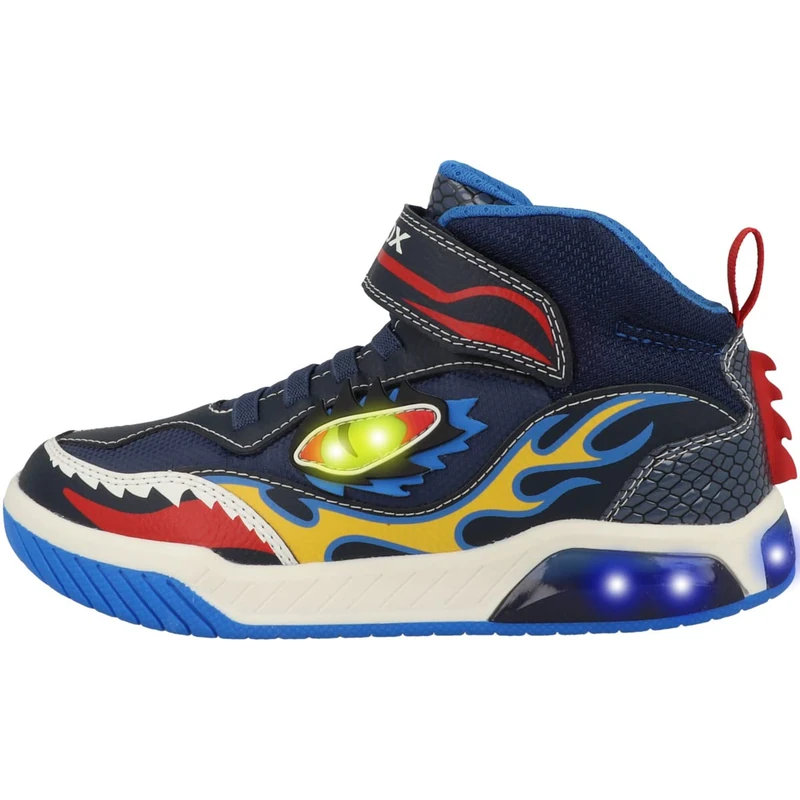 Geox Boys J Inek Boy Sneakers, Navy Lt Blue, 4 UK Child