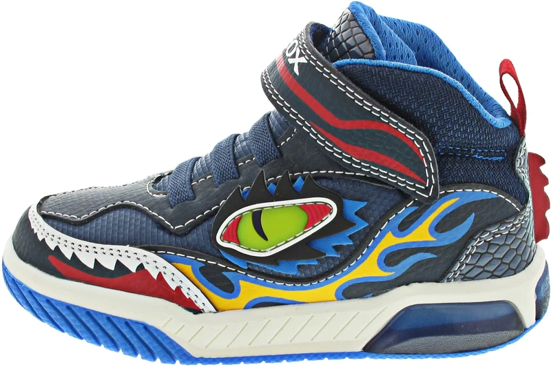 Geox Boy's J Inek Boy Sneakers, Navy Lt Blue, 7 UK