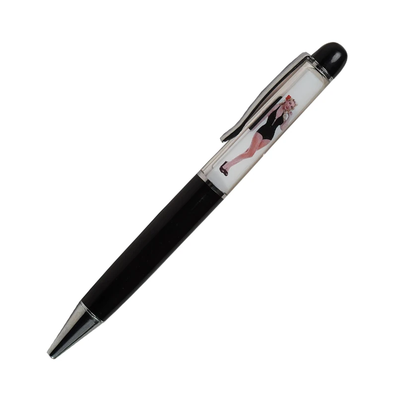Naked Lady Girl Fancy Writing Journaling Office Pen Floating Floater Tip And Strip Kawaii Ballpoint Nude Pens For Adult Women Men Nice Gift(Black)