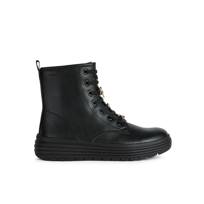 Geox Girl's J Phaolae Girl Ankle Boots, Black, 1 UK Child