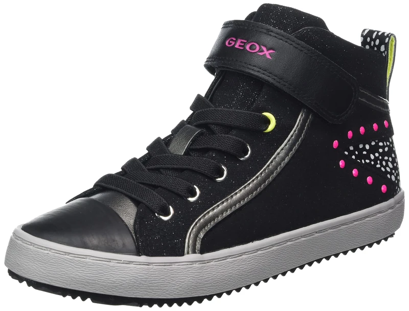 Geox Girls J Kalispera I Sneakers, Black, 8.5 UK