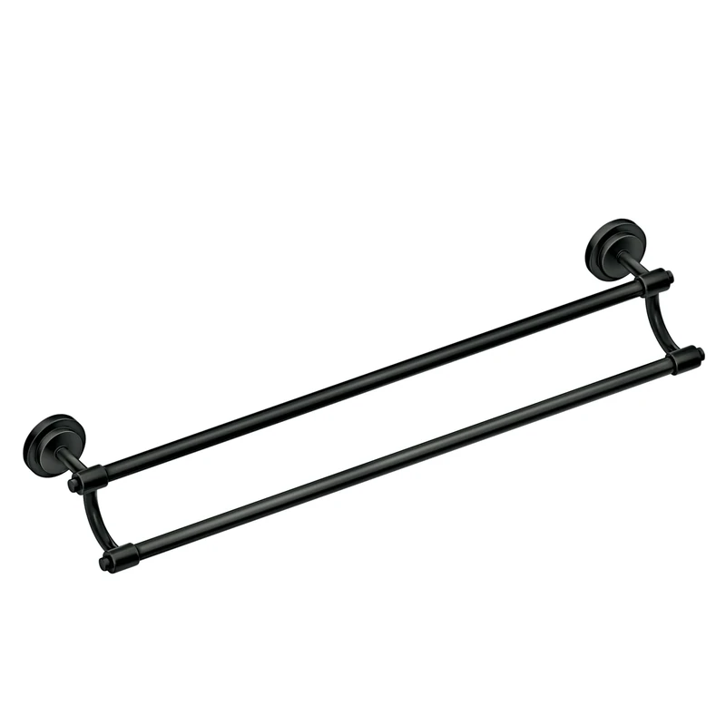 Moen DN0722BL Iso Collection 24-Inch Double Towel Bar, Matte Black