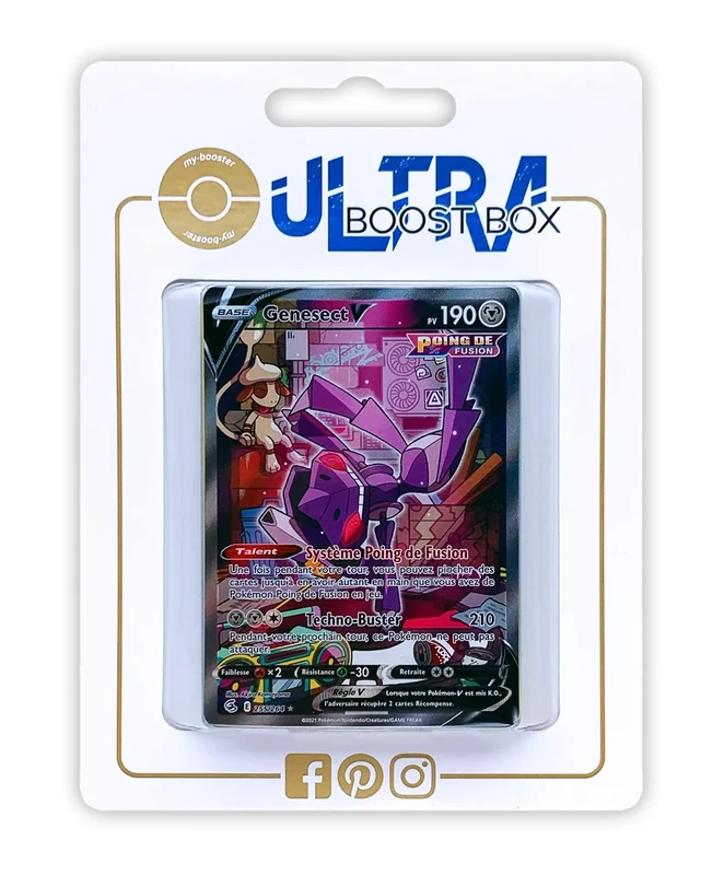 Genesect V 255/264 Fusion Fist Full Art Alternative - Myboost X Sword and Shield 8 - Fusion Fist - Box of 10 French Pokémon Cards