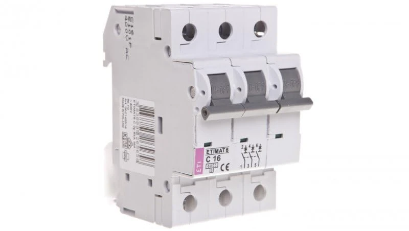 Circuit Breaker 3P C 16A 6kA AC ETIMAT 6 002145516 eti-polam 38895265658