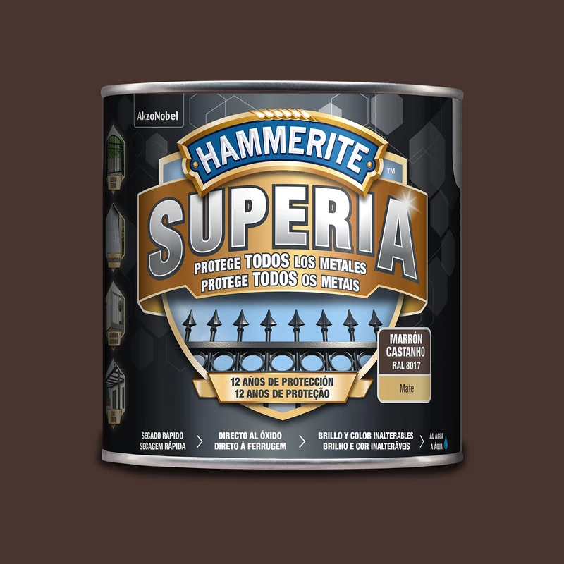 Hammerite Superia Water Anti-Rust Polish Matte Dark Brown 2.5 L