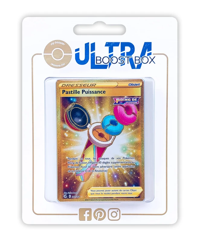 Power 281/264 Secret Fusion Fist Gold - Myboost X Sword and Shield 8 - Fusion Fist - Box of 10 French Pokémon Cards - Image 1