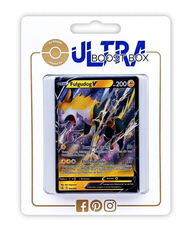 Fulgudog V 103/264 - Myboost X Sword and Shield 8 - Fusion Fist - Box of 10 Pokémon Cards - French - Image 1