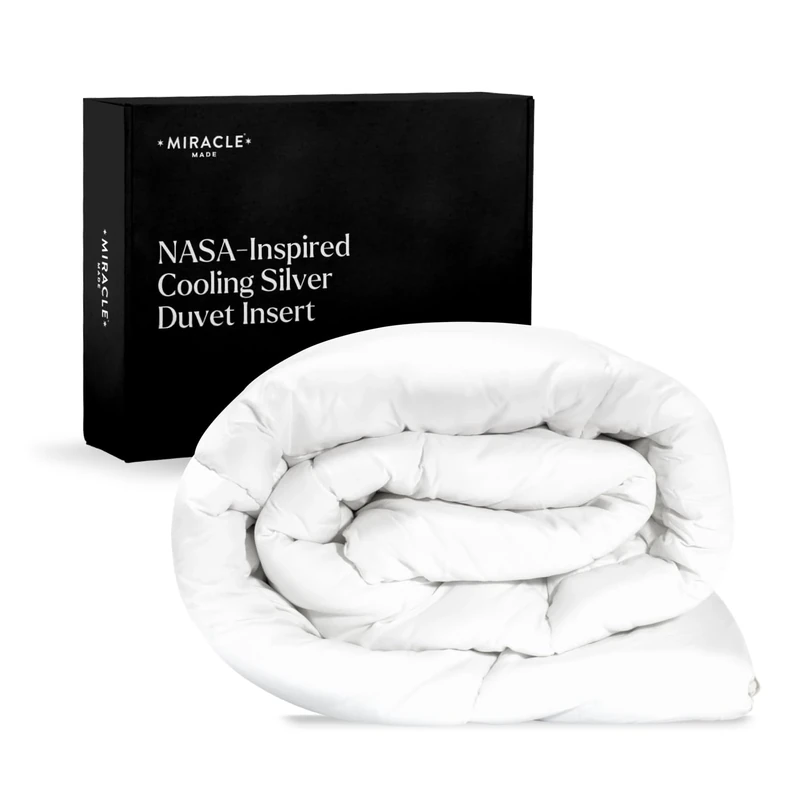 Miracle Made® Temperature Regulating Breathable Comforter-White,King/Cali King- 3-Temperature-Zone Pet Hair Resistant Silver Infused Hypoallergenic Bed Cover-Compatible w DuvetCover