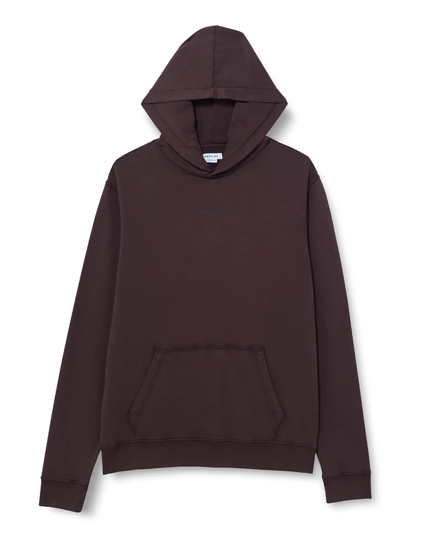 REPLAY Men's M6277 Hooded Sweatshirt, 520 Deep Burgundy, XS