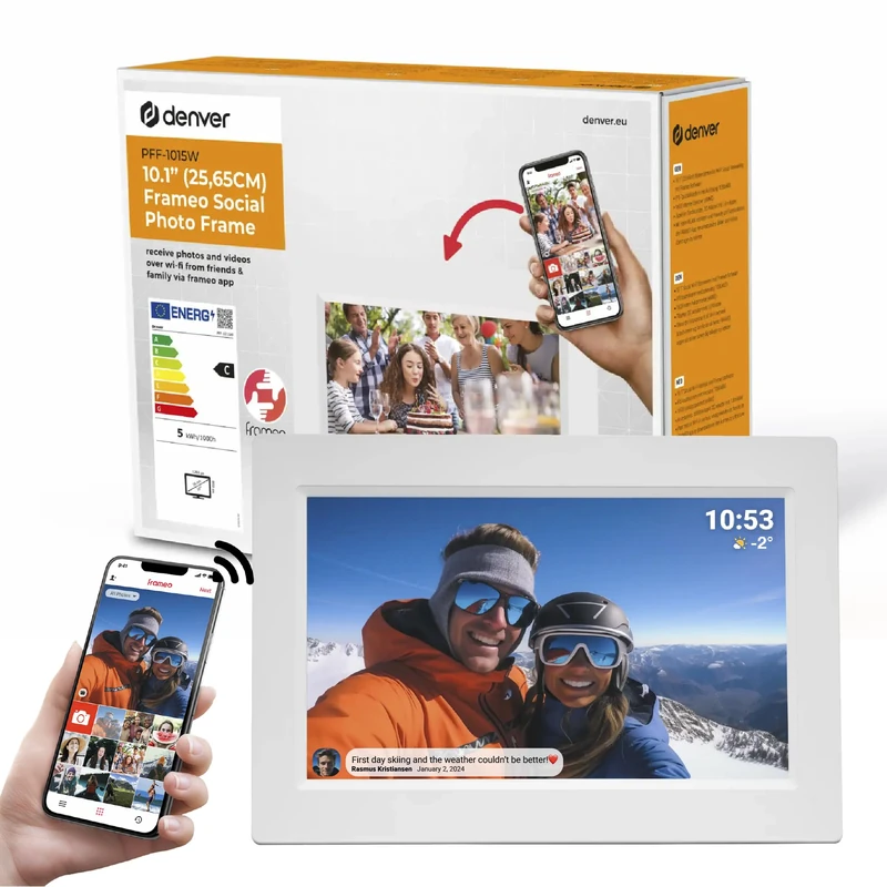 Denver PFF-1015W 10.1" White Digital Photo Frame - Image 1
