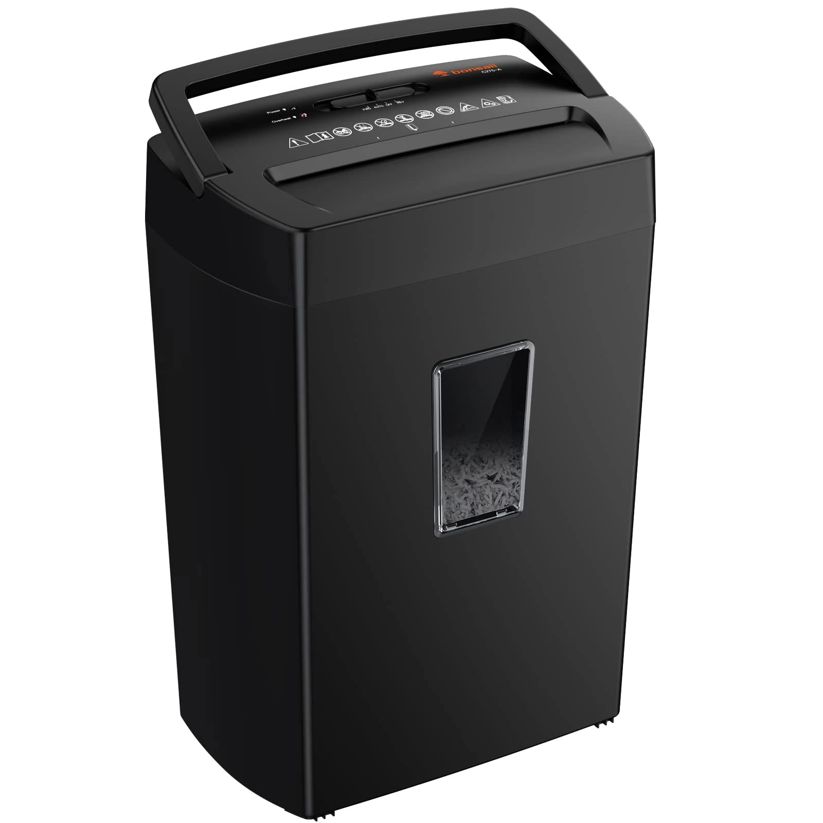 Bonsaii 12-Sheet Cross Cut Paper Shredder, Home Heavy Duty Shredder, P4 Security(5x20mm), 5-Minute Continuous Shredding, Shreds Credit Cards, Mails & Staples, 21L Bin(C275-A)