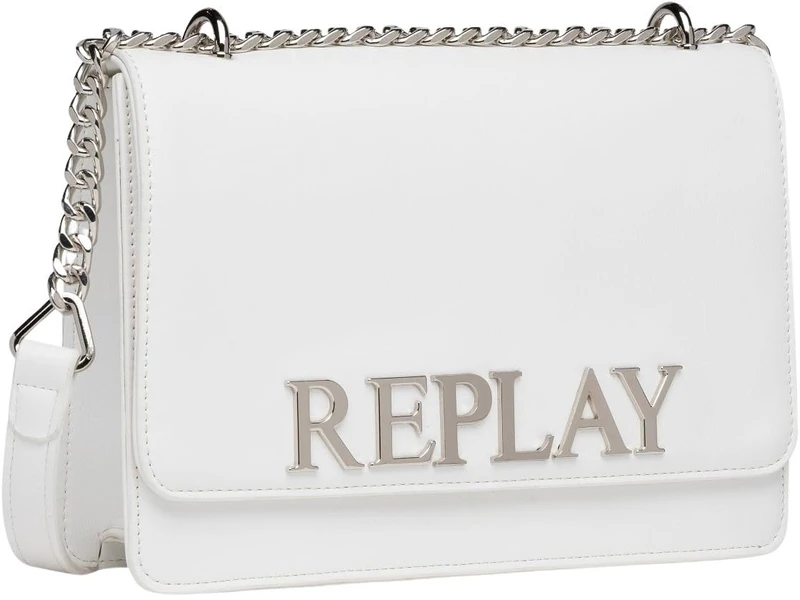 Replay women's handbag made of faux leather, white (Optical White 001), one size