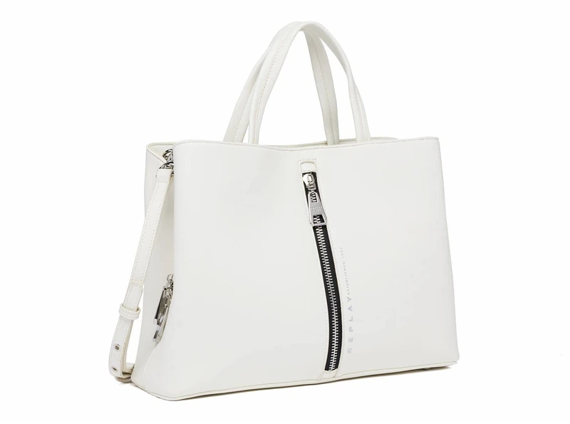 REPLAY Women's Fw3321 Handbag, 001 Opt White, L 37 X H 26,5 X D 11 CM - Image 1