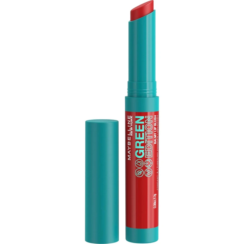 Maybelline Green Edition Balmy Lip Blush Lipstick, organic, natural colour, vegan, 002, Bonfire