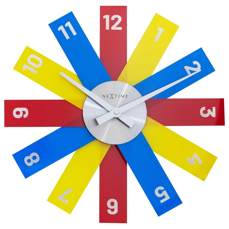 NeXtime Wall Clock 40 cm Silent Multicoloured Acrylic/Metal Plexi