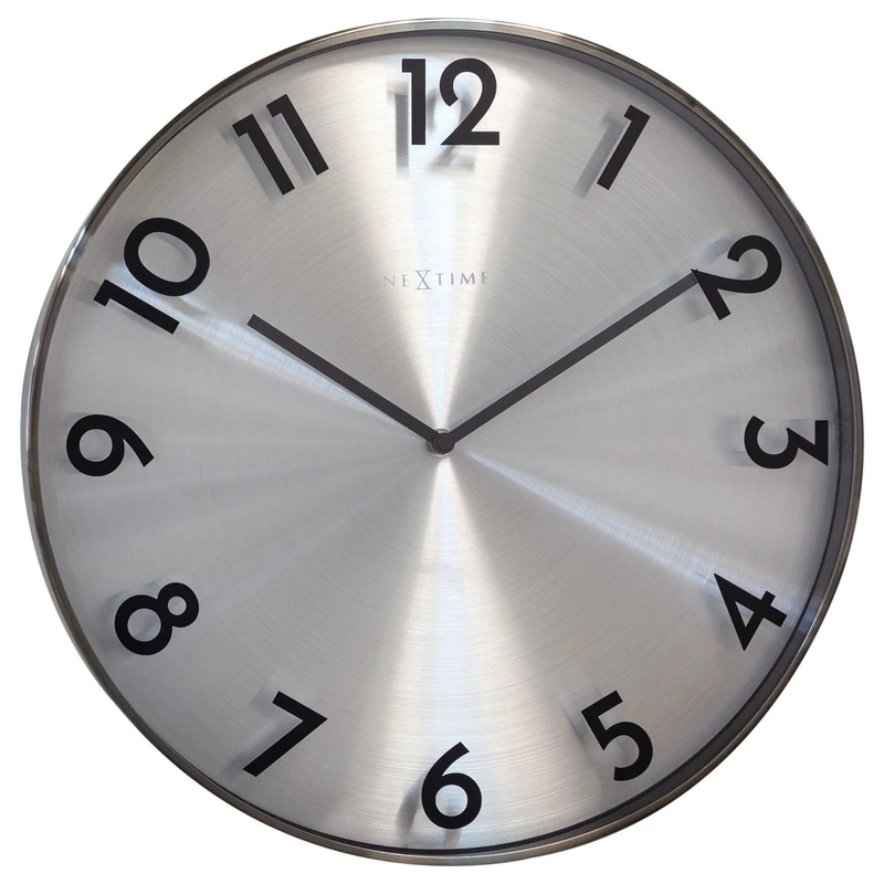 NeXtime Silencieux Grey Metal Reflection Wall Clock 40cm