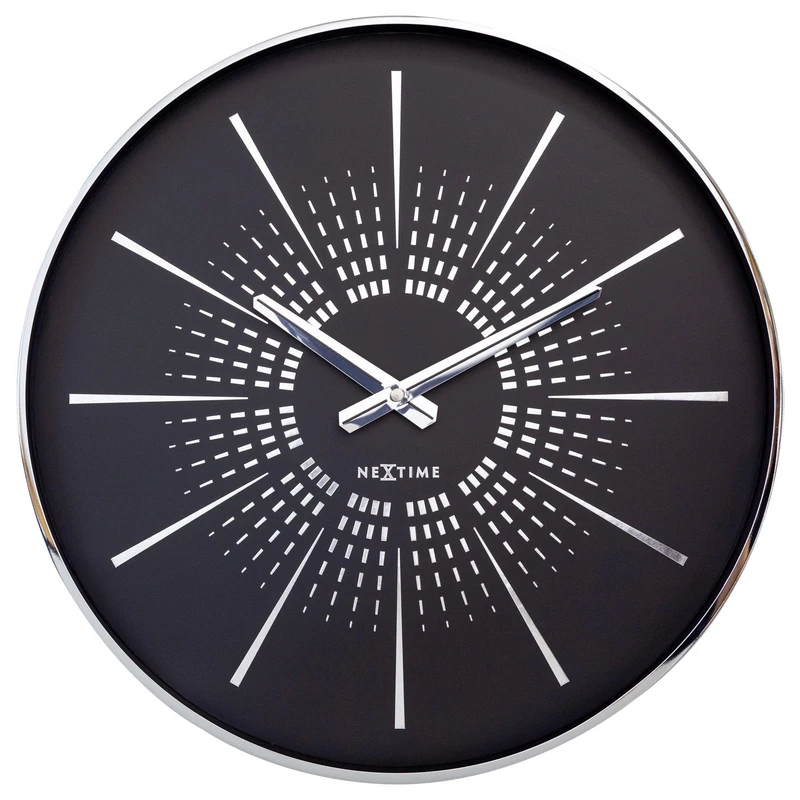 NeXtime Excentric Wall Clock 40 cm Silver/Black
