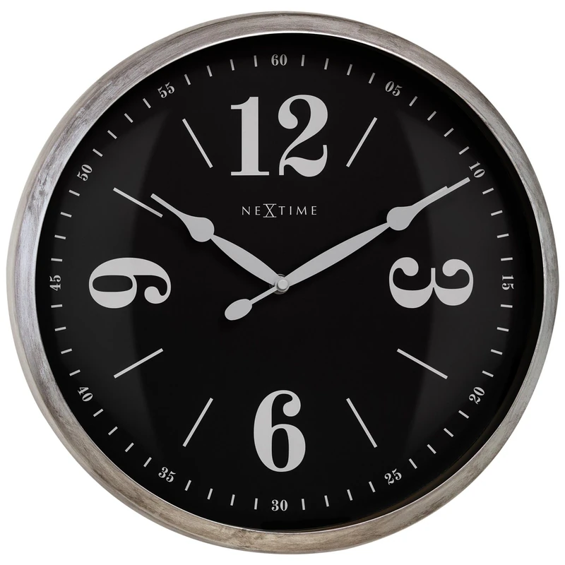 NeXtime Classic Wall Clock 39 cm Silver/Black