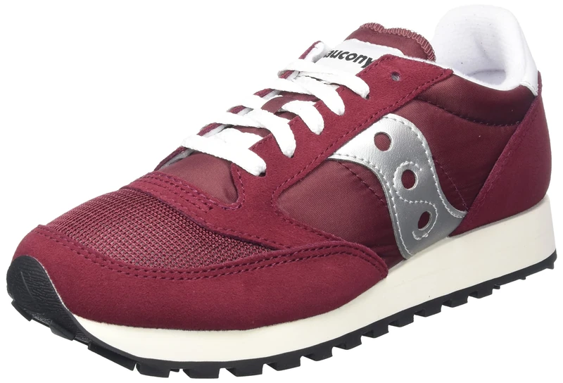 Saucony Mens Jazz Original Vintage Sneaker, Burgundy Silver, 7 UK