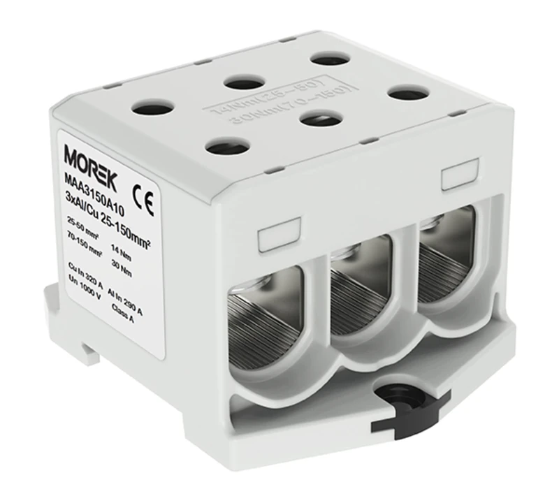 SIMET MAA3150A10 Universal Rail Mounted Terminal Block Grey - Image 1