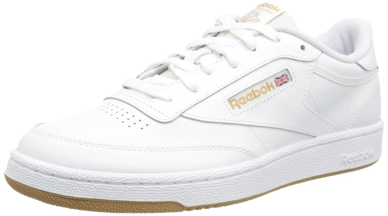 Reebok Unisex's Club C 85 Gymnastics Shoes, FTWR White/True Beige/Reebok Lee 3, 2.5 UK