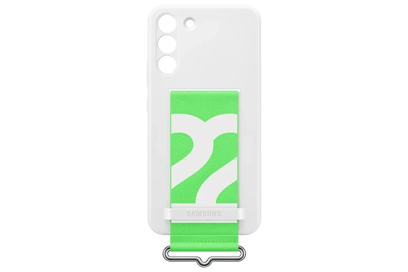 Samsung Galaxy S22+ Silicone Cover with Strap, White