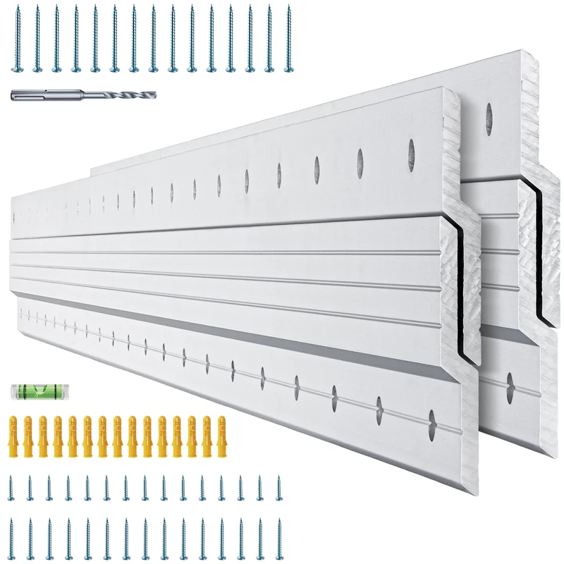 French Cleat Hanger Kit - 30 Inch, Heavy Duty Wall Mounting Brackets for Mirror, Ledges, Cabinets, Picture, Whiteboard or Headboard - Aluminum (2 Pairs)