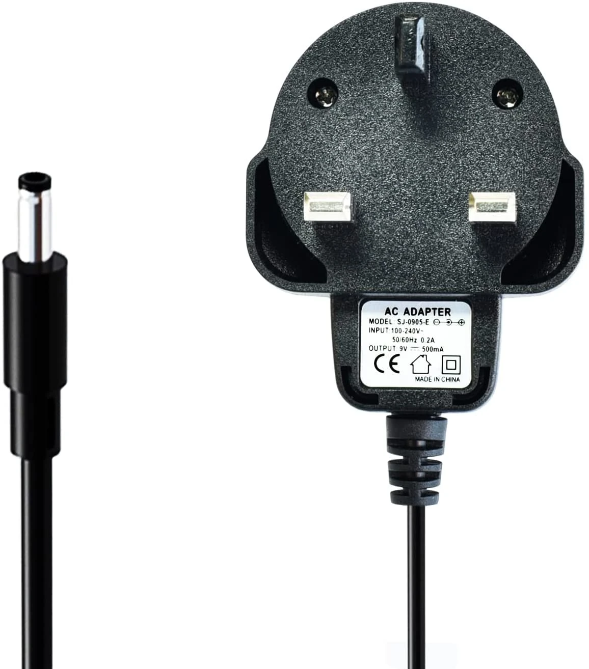 Rowin DC(Output) 9V 0.5A AC(Input) 100-240V Pedal Power Supply UK Plug Wall Charger Power Adapter for Guitar Bass Effects Pedal